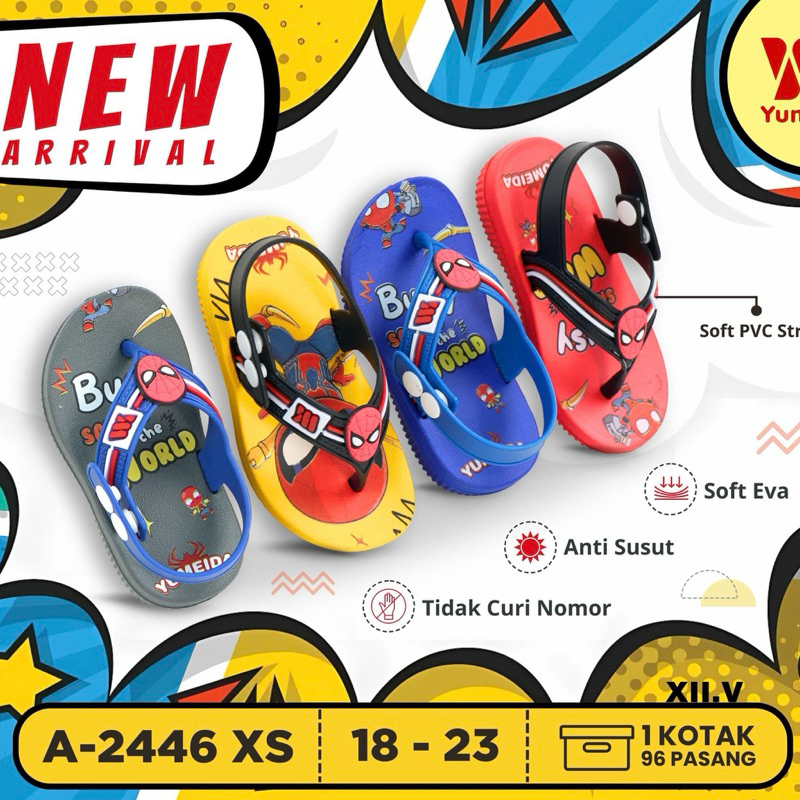 ZORAE | YUMEIDA SANDAL KARET ANAK COWOK | SENDAL SPIDERMAN