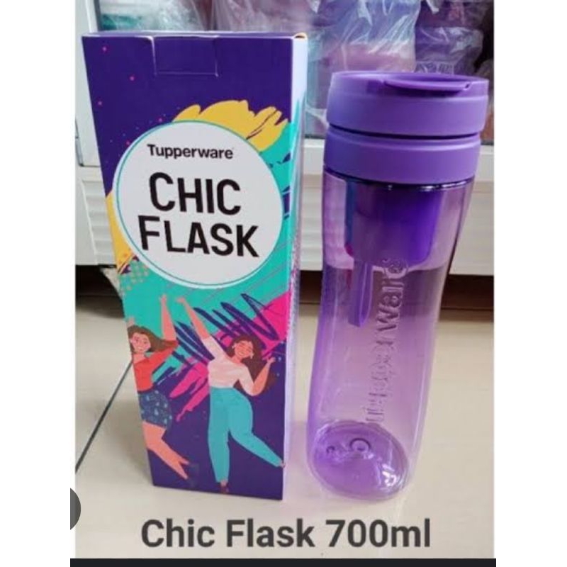 Chic flask ungu tupperware / botol minum crystal tupperware 700 ml 1 pcs