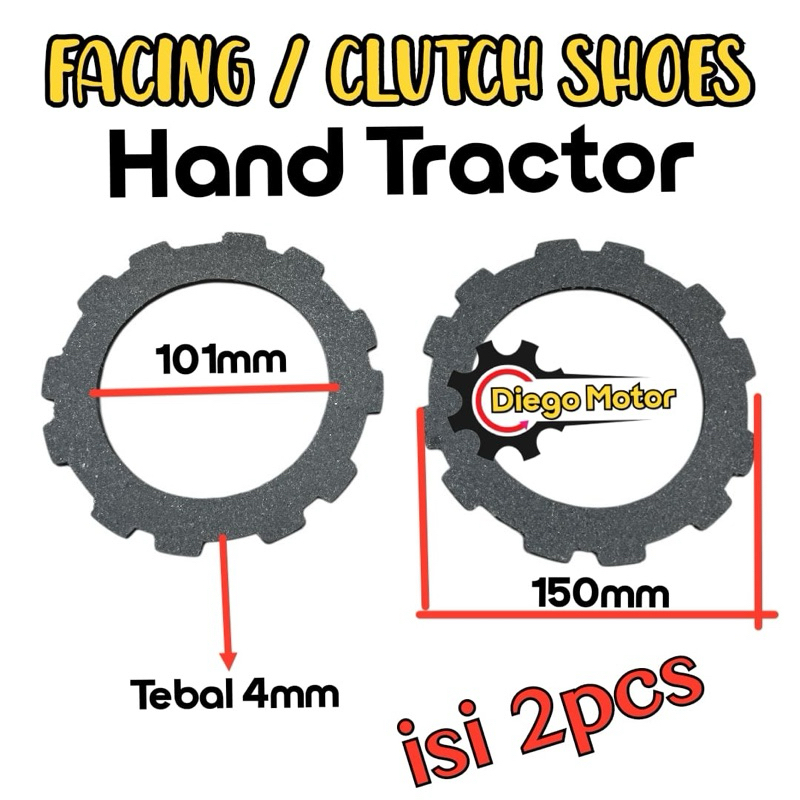 YZC Facing Clutch Shoes Kain Klos Mesin Traktor Tangan Bajak Sawah Yanmar TF85 TF105