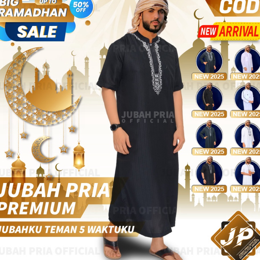 COD Jubah Pria Gamis Pria Cowok Laki Laki Dewasa Lengan Panjang Terbaru Al Haramain Baju Jubah Putih
