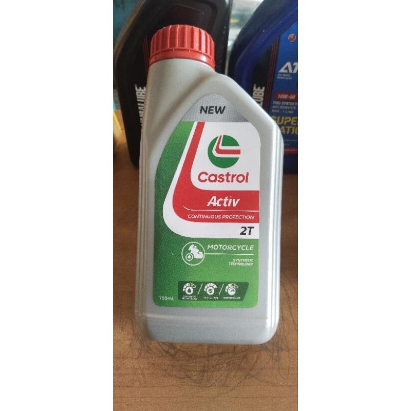 Oli castrol activ 2T original 100% wangi low smoke synthetic oli samping motor 2T 700ml