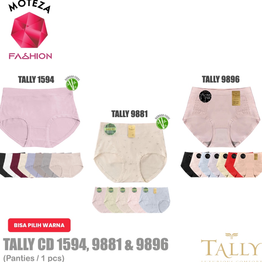 Tally CD Jumbo 1594  9881  9896 Celana Dalam Wanita Big Size  Katun Bamboo Super Lembut Fit XXL