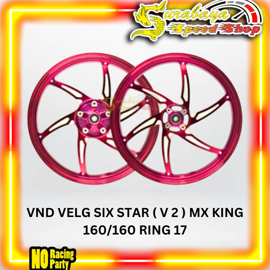 VND Velg Tipe Six Star V2 MX King Ukuran 160/160 Ring 17 Original VND RACING