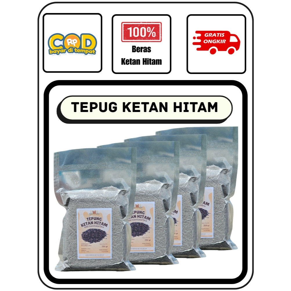 

Tepung Ketan Hitam Kemasan Vacuum 250gr 500gr 1kg 100%Beras Ketan Hitam Murni (Maulidia)