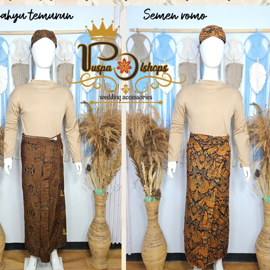 setelan jarik instan lengkap dengan blangkon pria