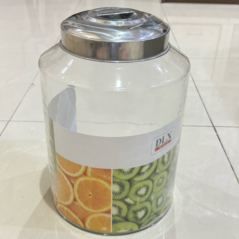 TOPLES KACA BESAR RAKSASA JUMBO ASINAN 1 TUTUP STAINLESS UKURAN 15 LITER