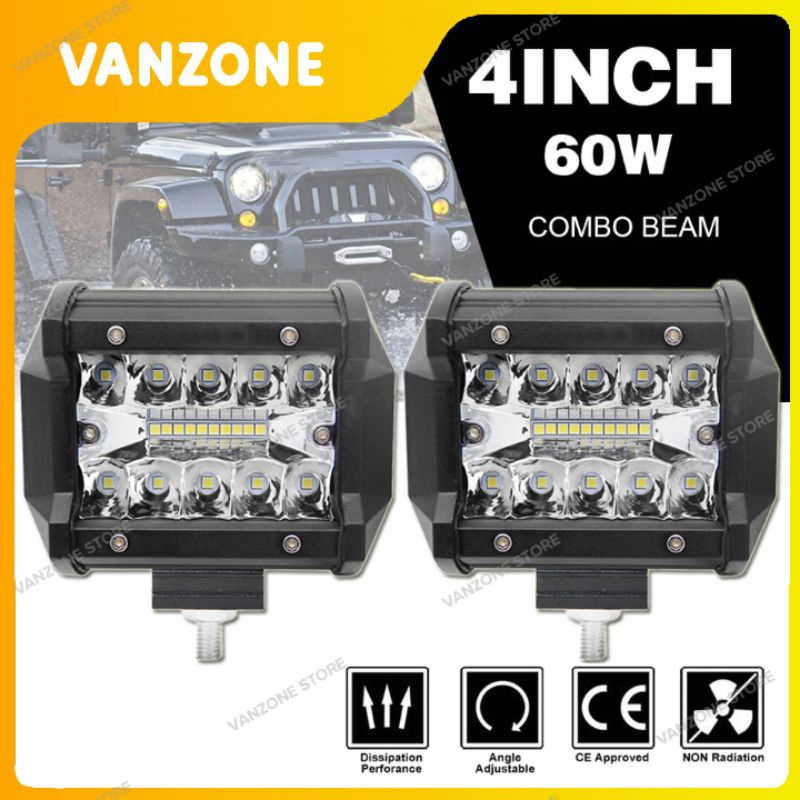Lampu LED Sorot Mobil Truck Jeep Spot Light Foglamp 4 Inch 60W
