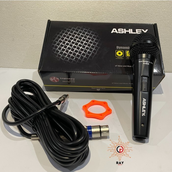 Mic Kabel Microphone Ashley A02 Original - Hitam Karaoke Vocal TERBAIK