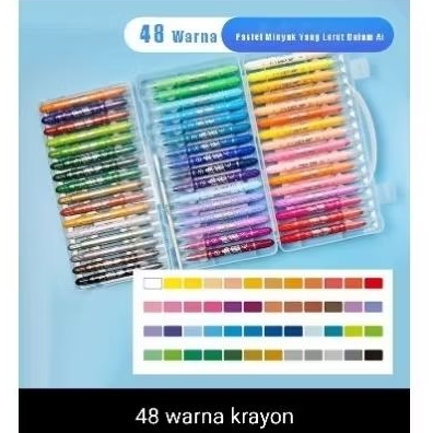 

Crayon Grasp Mata Sedang 48 Warna Krayon Lembut Water Soluble Crayon