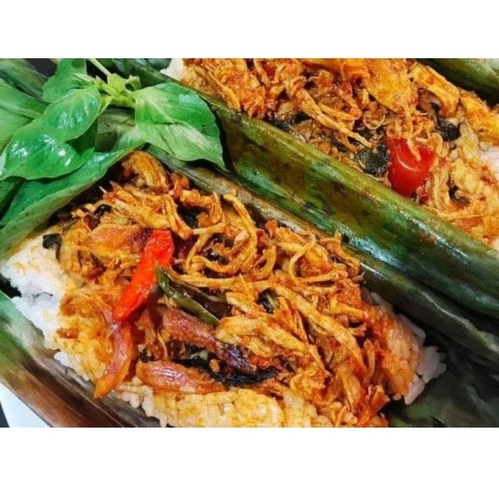 

nasi bakar ayam suwir pedas gurih min 10 pack