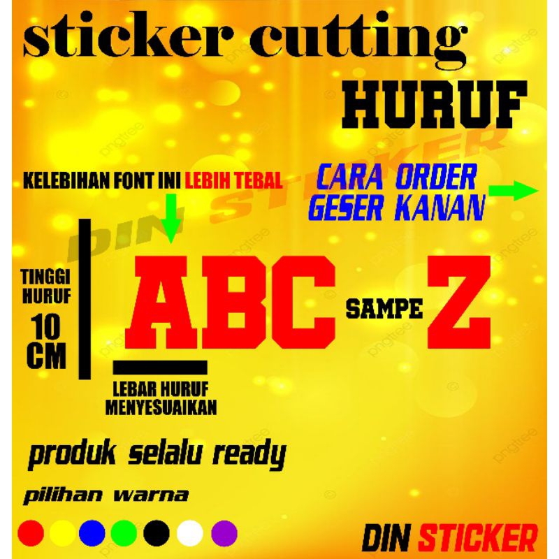 

stiker huruf 10cm font lebih tebal(baca deskripsi)