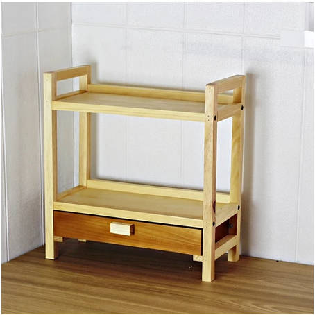 Rack Rak Bumbu Dapur Toples Rak Laci Ambalan Kayu  Estetik Serbaguna