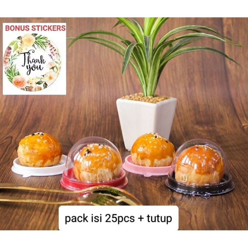 Mika bulat dome mooncake donat pudding plus tutup isi 25pcs per pack MMC-1 diameter 6x5cm MMC 1 box 