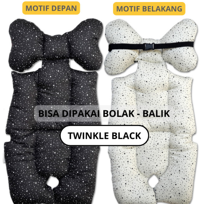 Alas Stroller Katun JEPANG  TWINKLE BLACK  stroler carseat bouncer kereta dorong seatpad