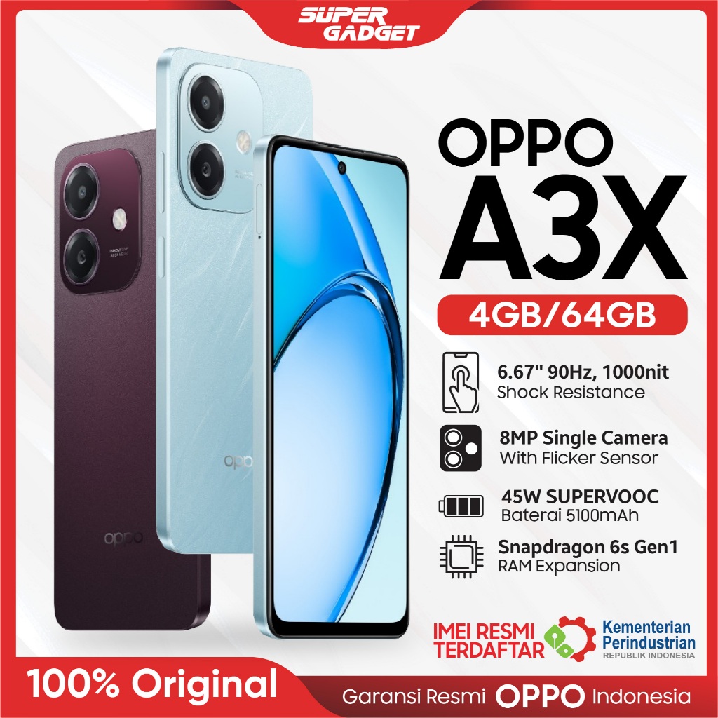 OPPO A3X 4G 4/64 4/128 6/128 GB Smartphone HP Android