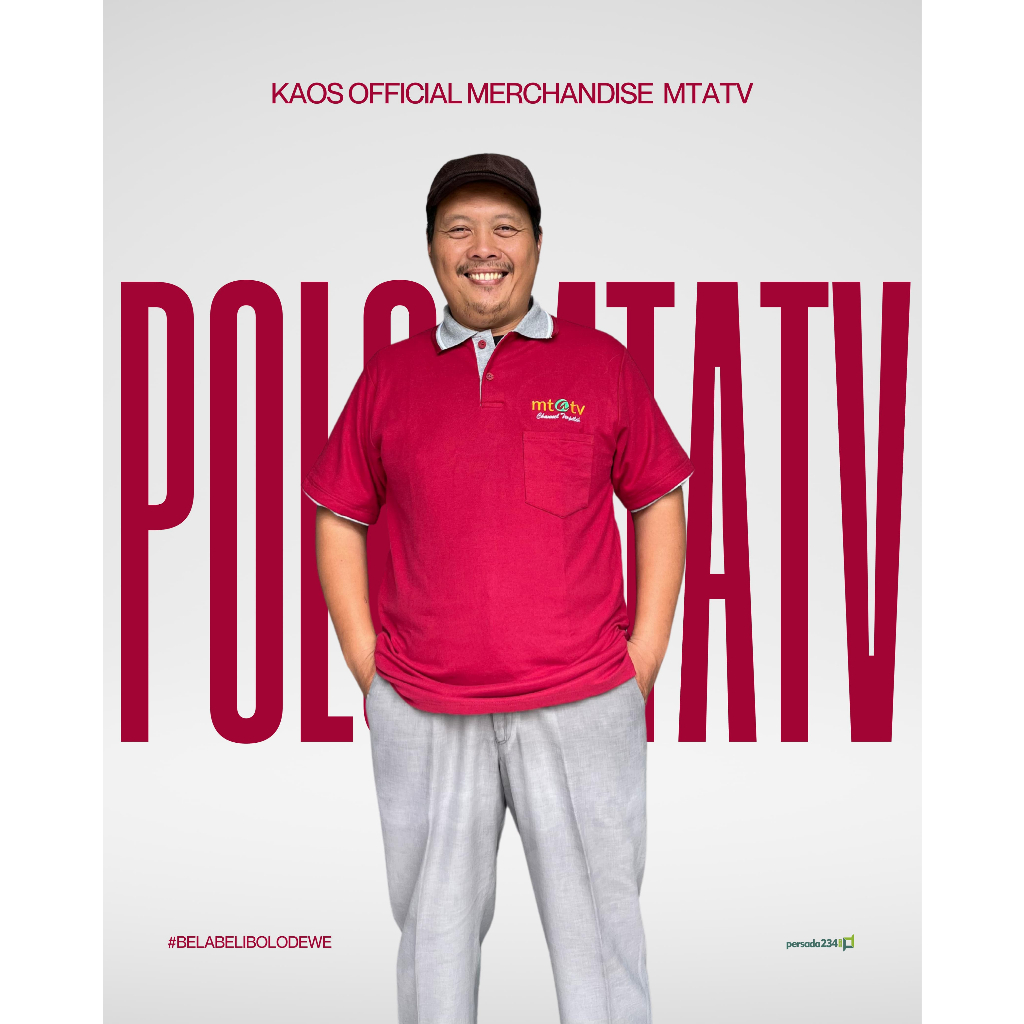 KAOS POLO MTATV OFFICIAL MERCHANDISE KAOS POLO MTATV MERAH HITAM