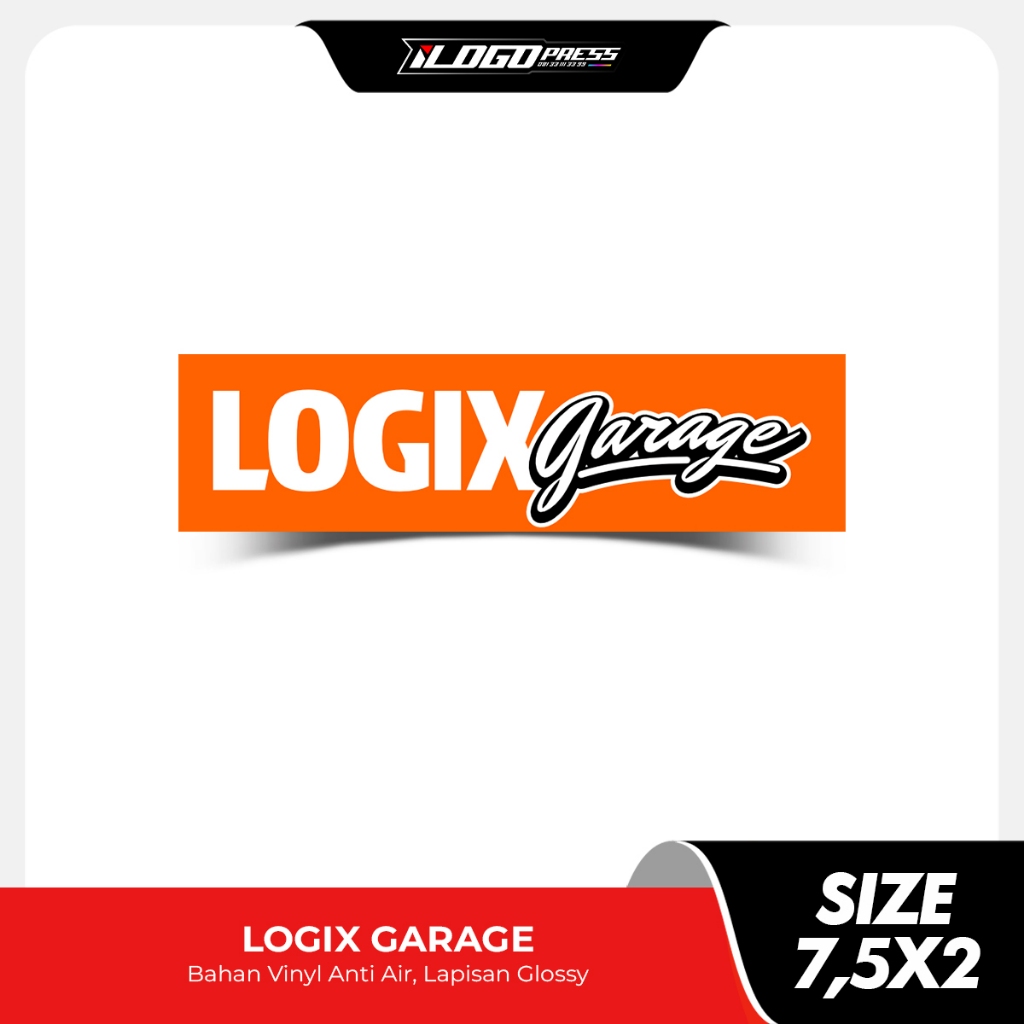 

Stiker Logix Garage Bahan Vinyl Anti Air Lapisan Glossy