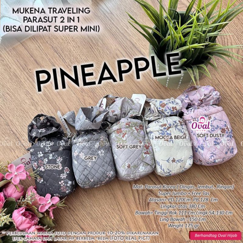 Mukena Traveling Parasut 2in1 Jumbo Parasut Premium Korea Bisa Dilipat Super Mini Pineapple Mukena B