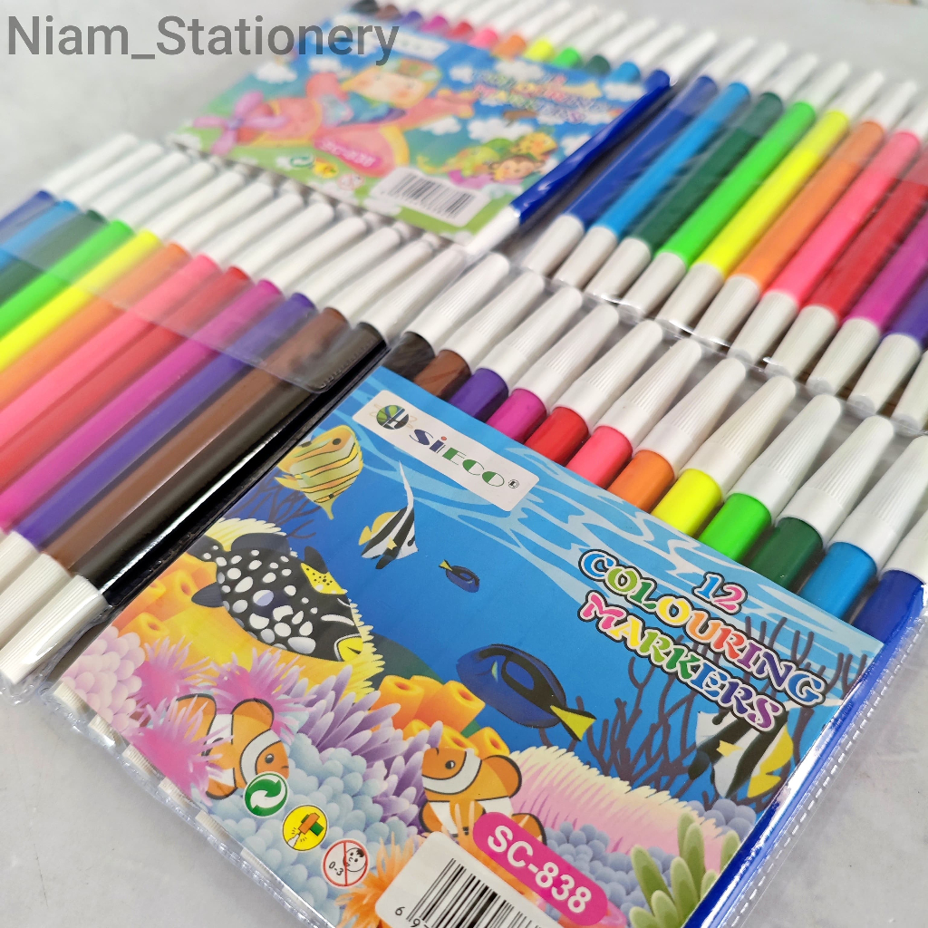 

SATU SET ( 12 WARNA ) Colour Pen Spidol 12 Warna Zendi 838-12 Spidol Murah