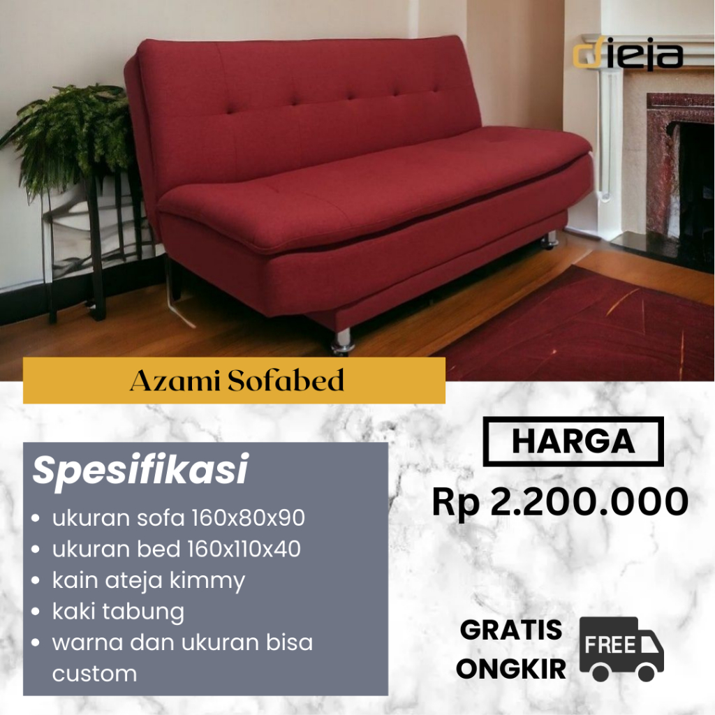 FREE ONGKIR l SOFABED / SOFA RECLINING TERMURAH l AZAMI SOFABED