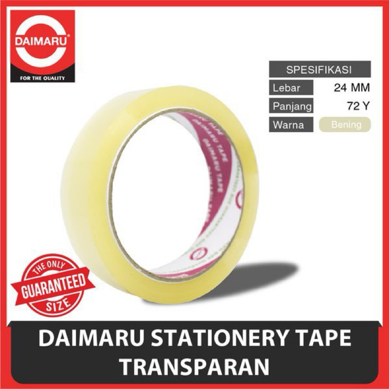 

[ECER] Isolasi DAIMARU 1inchi 72yard/Selotip 24mm/Lakban Kecil/Cellotape Satuan