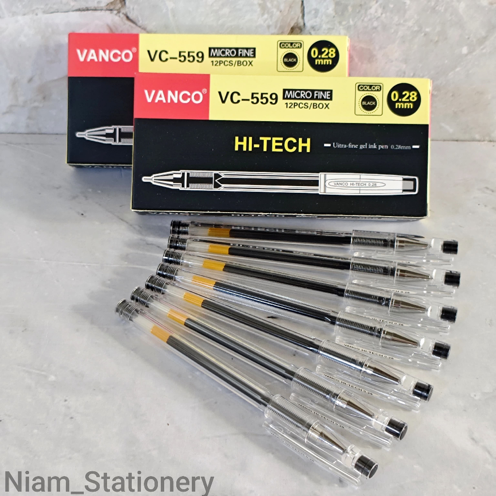 

SELUSIN ( 12 PCS ) Pulpen Hitech Hi-Touch Vanco 0.28 mm Gel Pen Hitech Hi-Touch Vanco 0.28mm