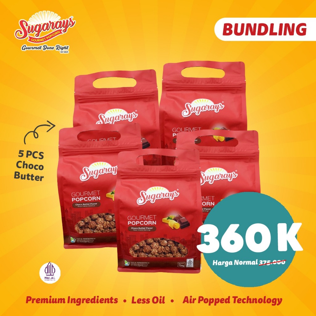 

Sugarays Popcorn Choco Butter Bundling Isi 5 pcs