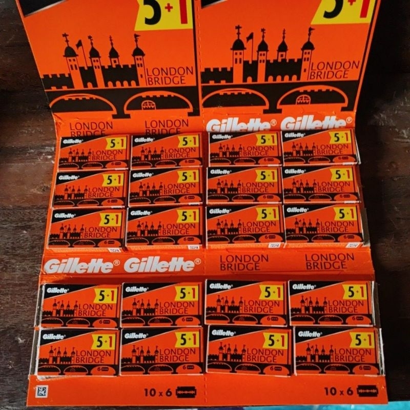 silet gillette london bridge 5+1 original ecer atau grosir ori ready stock tajam awat