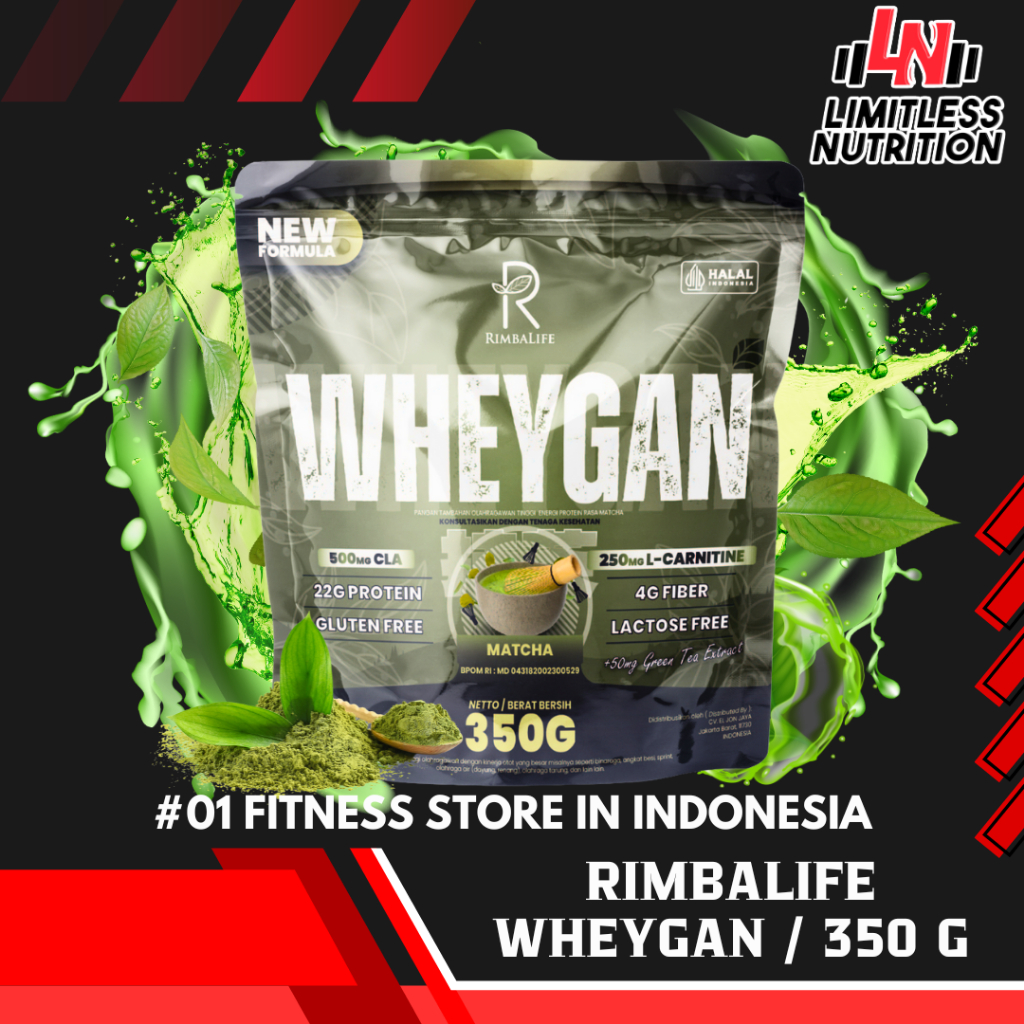 

RIMBALIFFE Rimba Wheygan 350G - Matcha Whey Protein Vegan With CLA+L Carnitine