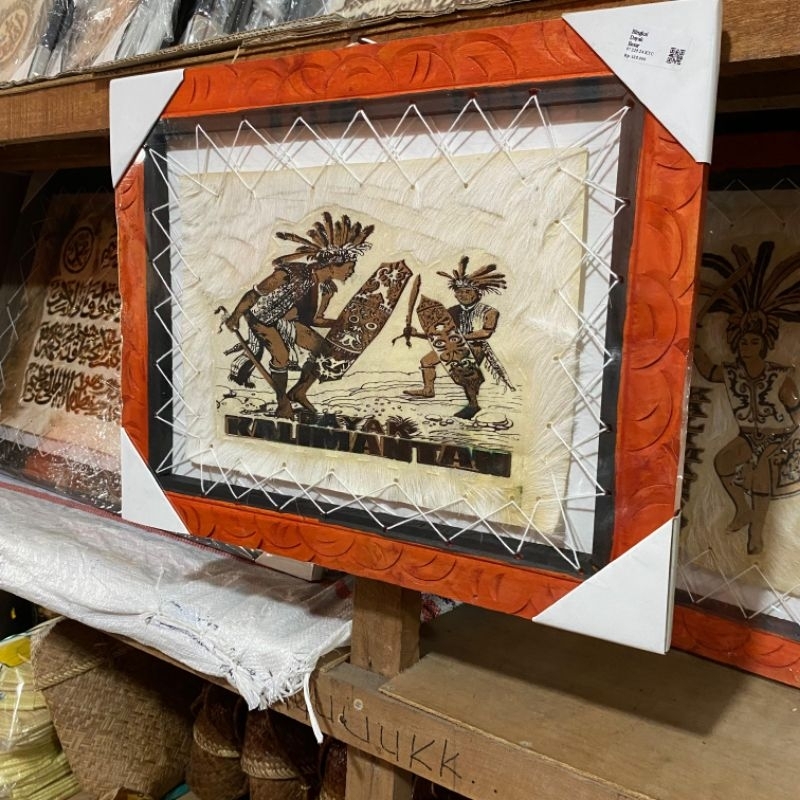 Dekorasi Dinding Khas Dayak | Pajangan Dayak | Lukisan Etnik Handmade | Souvenir Kalimantan | Oleh O