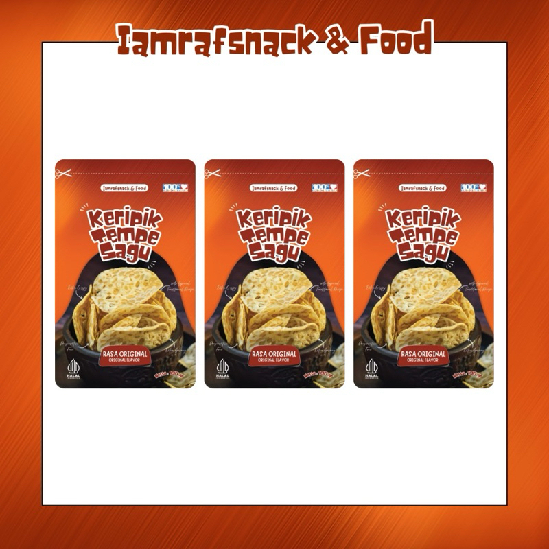 

Paket Bundling Hemat 3 pcs Keripik Tempe Sagu Premium | 100 gram - Original | Iamrafsnack & Food