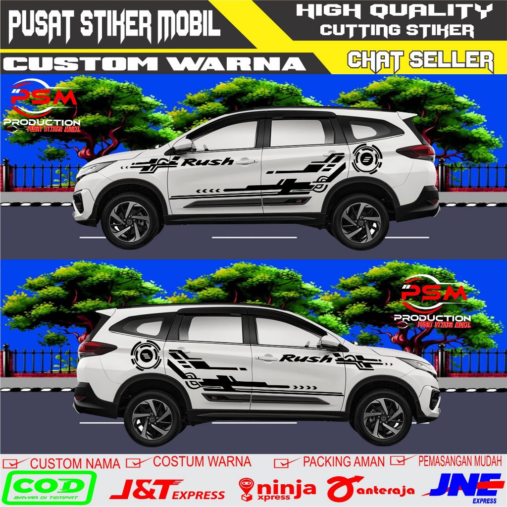 NEW stiker mobil rush sticker body samping mobil toyota rush gr sport