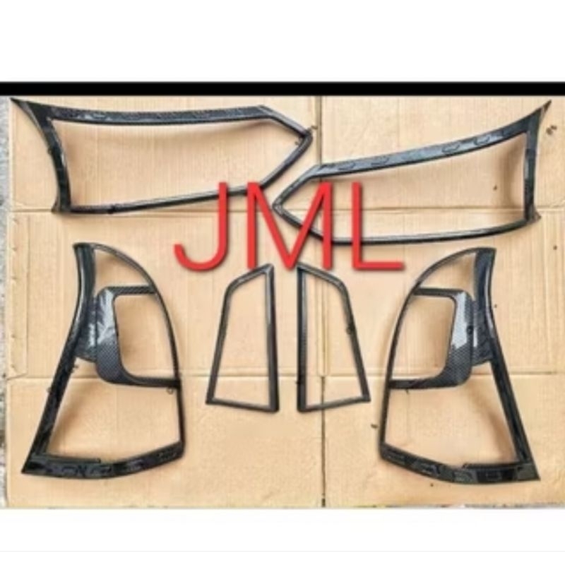 Paket garnish lampu carbon Grand Avanza Xenia Veloz 2015 - 2018.