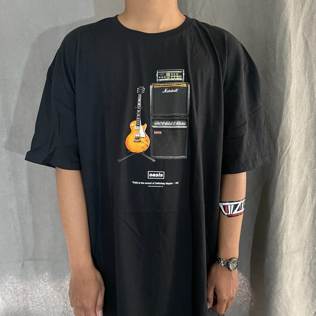 T Shirt Band Official OASIS - DEFINITELY MAYBE GUITAR Original