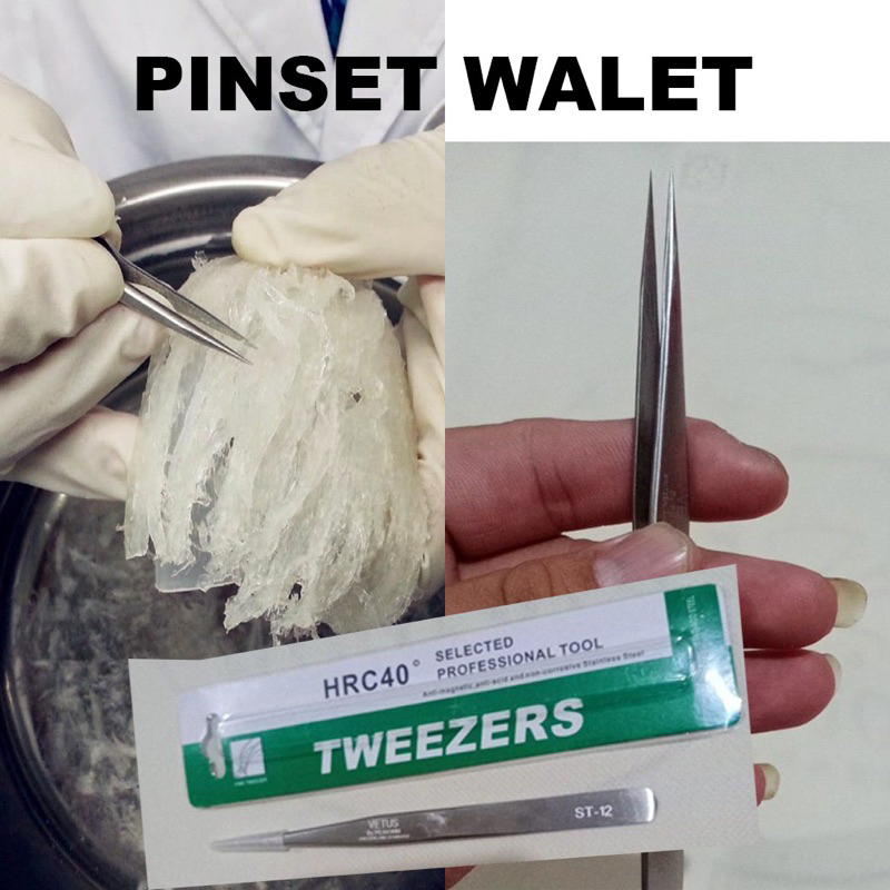 Tweezers Pinset Walet HRC40 / Pinset ST-12 Model Lancip / Pinset Cabut Sarang Walet HRC40 Tweezers