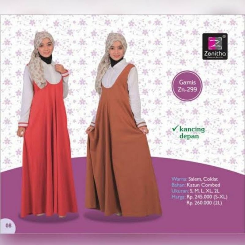 DISKON 50% Gamis Zenitha Zn-299 Gamis Kaos Wanita Dewasa Simple