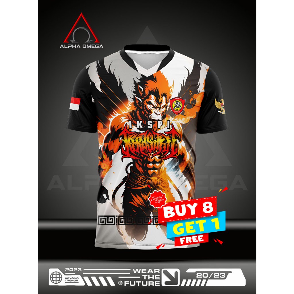 JERSEY PENCAK SILAT IKSPI KERA SAKTI  V.2 FULLPRINT/BAJU KAOS BELA DIRI IKSPI KERA SAKTI || SAWARNA