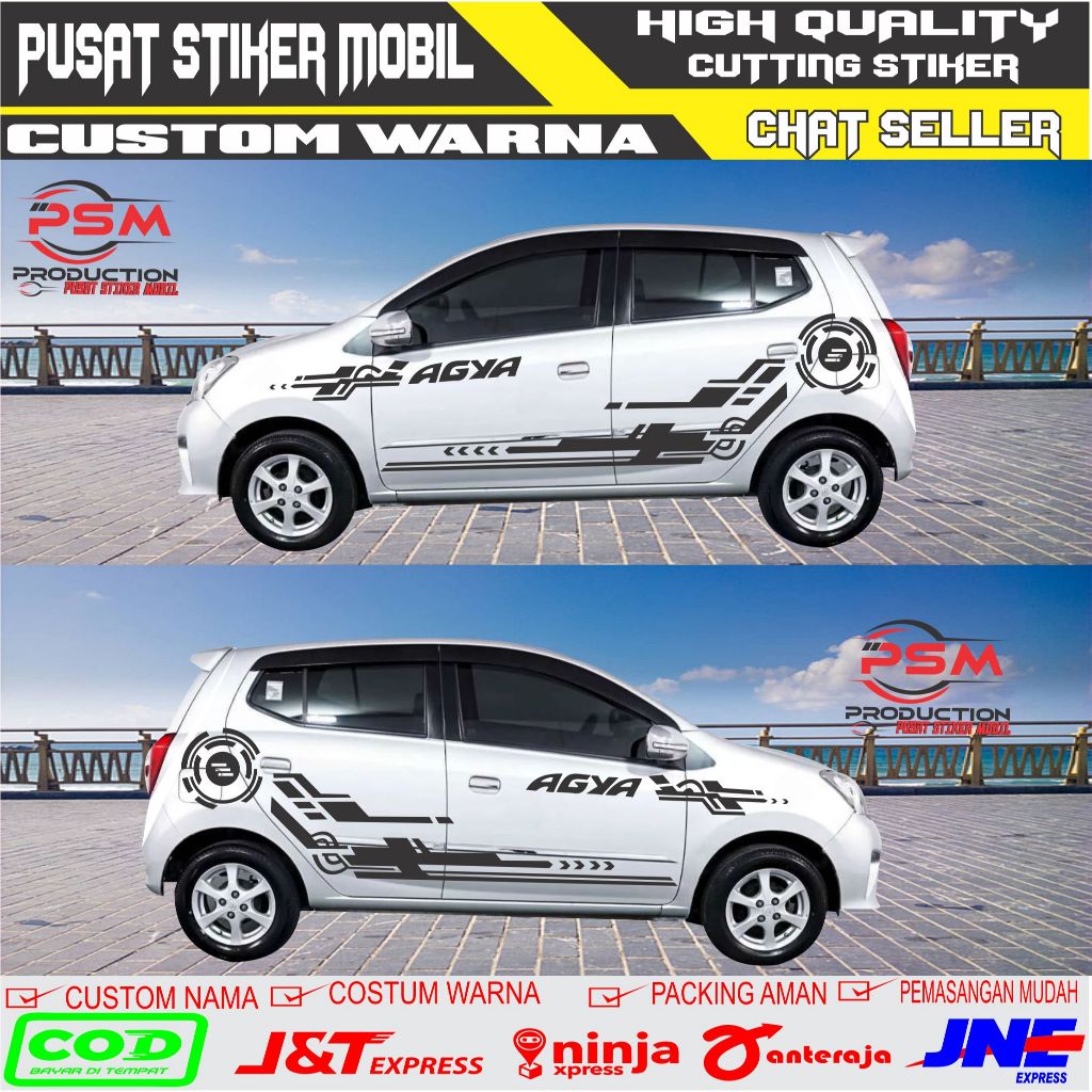 Promo cutting stiker mobil agya hitam new list striping stiker mobil agya terlaris