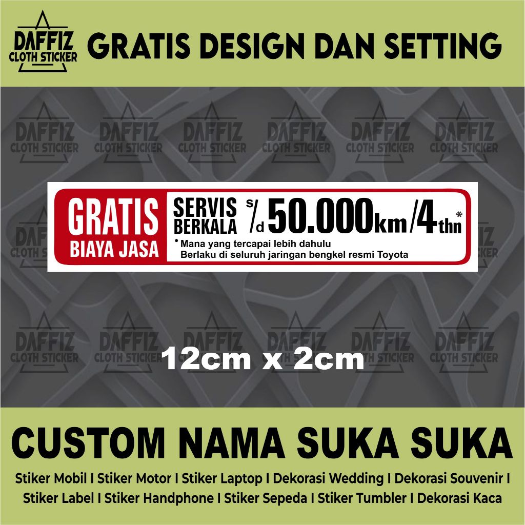 

STIKER VINYL OEM GRATIS BERKALA