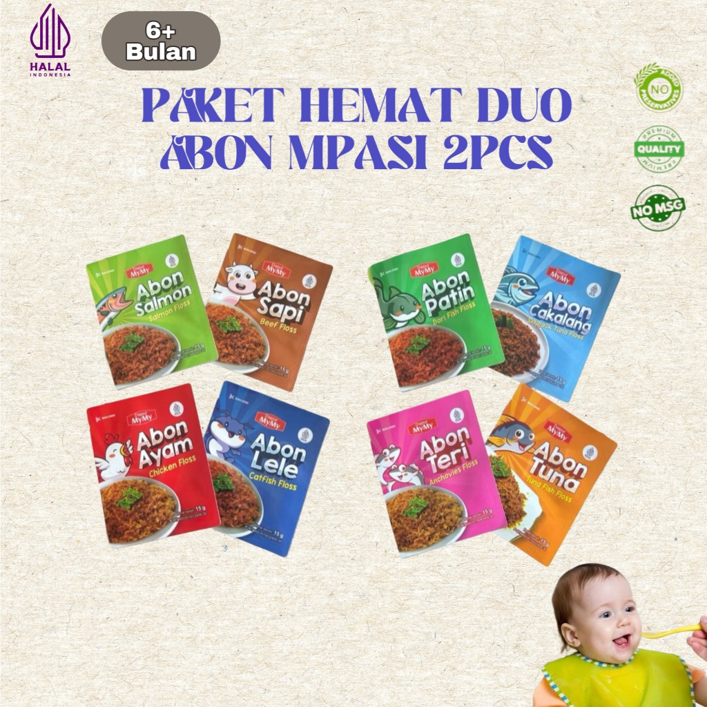 

MYMY- PROMO Hemat Seru 2 Dua Abon MPASI Abon Bayi 8 bulan Non MSG
