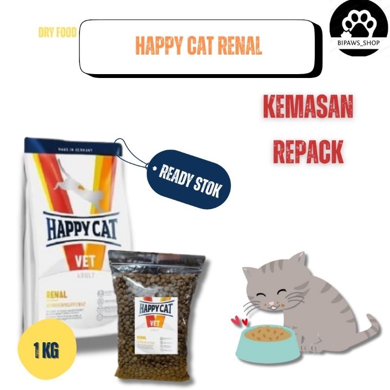 BIPAWS_SHOP |Makanan Kucing Dry Food Happy Cat Renal | Happy Cat Renal_1 KG REPACK