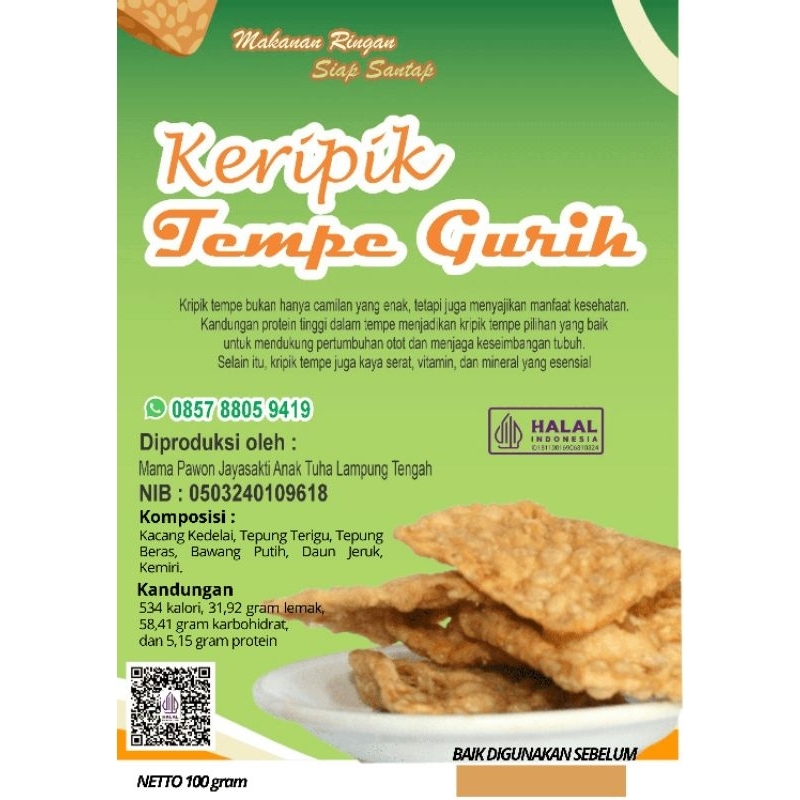 

Camilan Rumahan Keripik Tempe Gurih