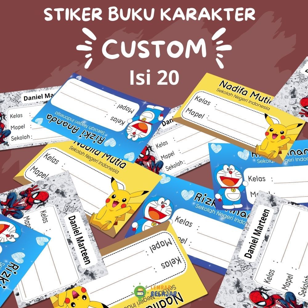 

LEMBAR BELAJAR Stiker Buku Karakter Custom Isi 20