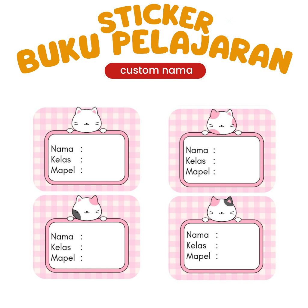 

Sticker Label Buku Pelajaran Custom Nama Kelas Tema Anak Cewe