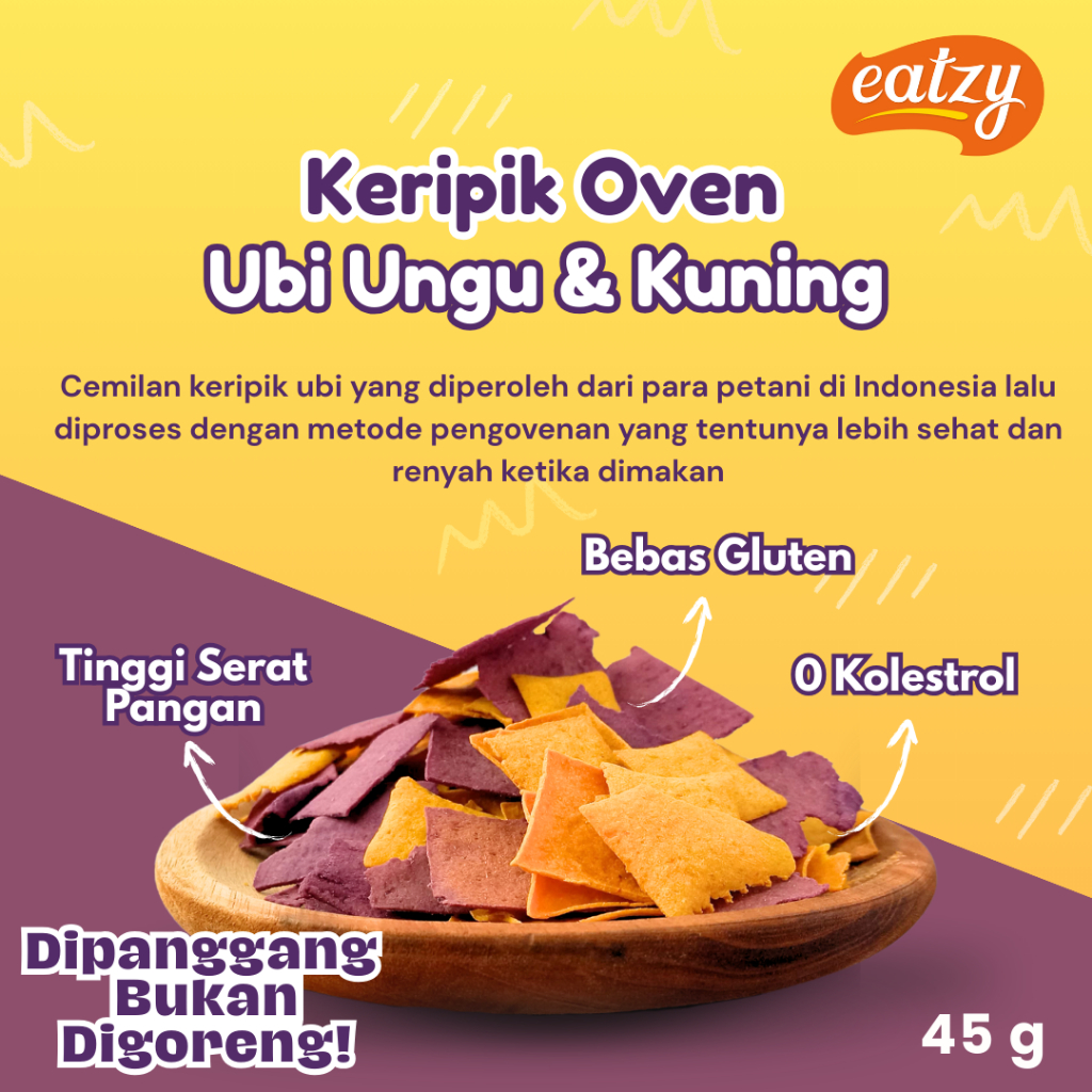 Lupiskeju Keripik Oven Ubi Ungu & Ubi Kuning Eatzy