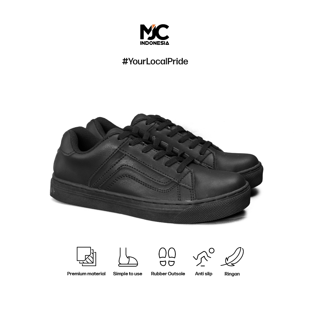 MJC Indonesia Sepatu Sekolah Hitam Sepatu Pria Sneakers Original Formal Kuliah Kerja Pria Sepatu
