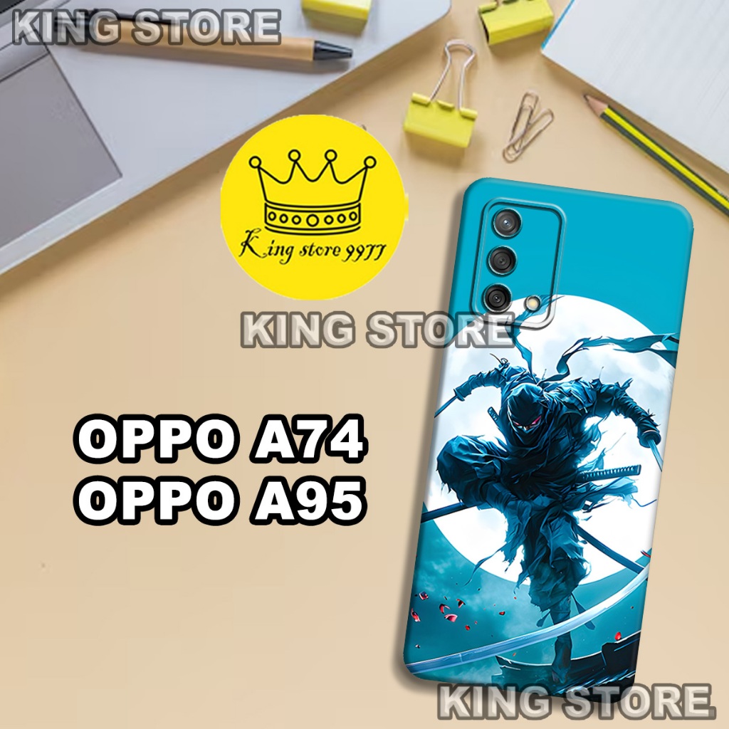 (KS9)  Softcase karet untuk OPPO A74 - OPPO A95 Motif gambar karakter Samurai/casing OPPO A74 - OPPO