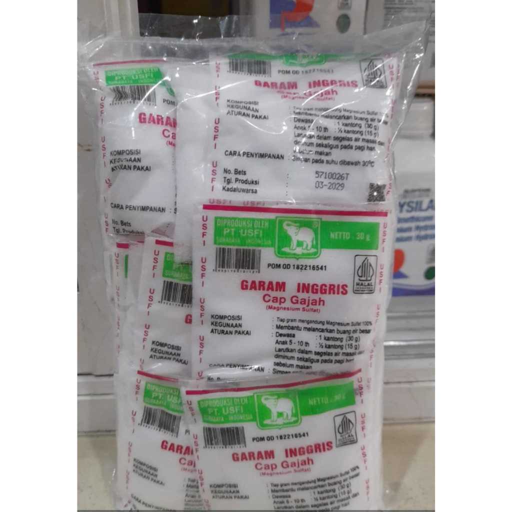 Garam Inggris Cap Gajah 30 Gram - Per Sachet