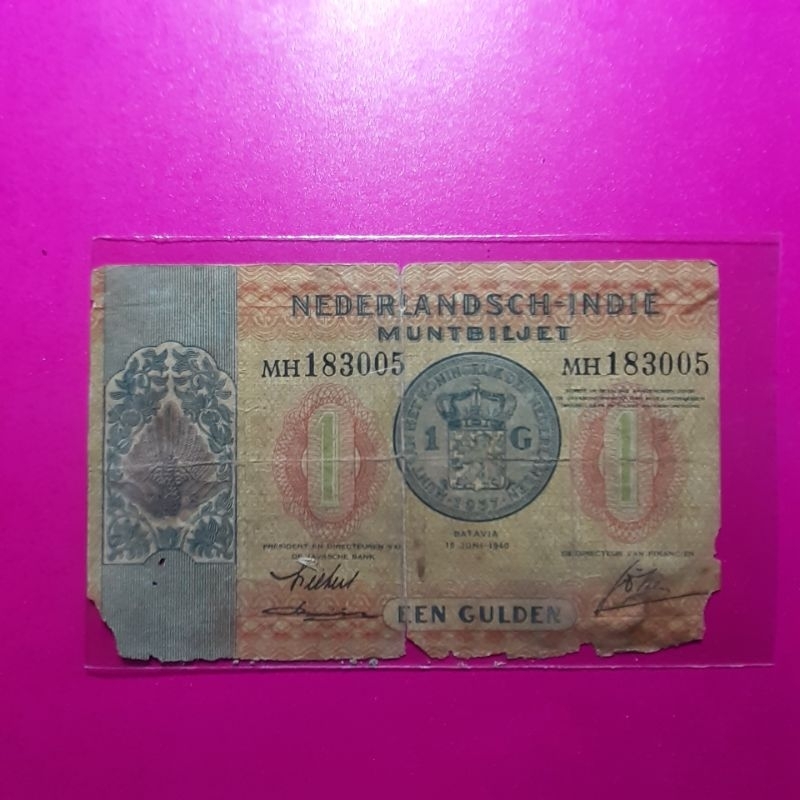 uang kuno 1 gulden muntbiljet