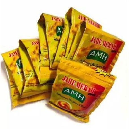 

Serbuk Jahe Merah Instan AMH renceng isi 10 pcs | Jahe Merah Ratu Lebah | Kencono Sari